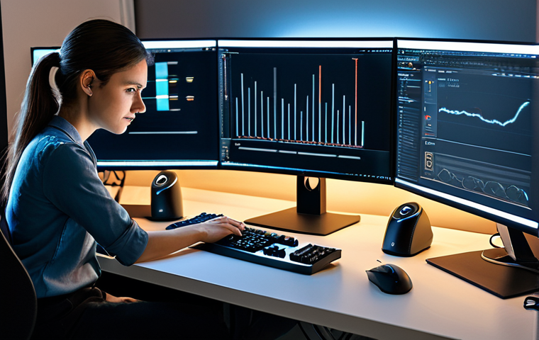 A professional female gamer, fully clothed in a modest, modern casual outfit, sits intently at a high-tech desk in a clean, contemporary home office. Multiple sleek monitors display a subtle "System Maintenance" graphic and abstract data streams, with one hand resting near a gaming mouse. The room is well-lit with soft, ambient lighting, emphasizing a calm and prepared atmosphere. This image captures quiet anticipation. professional photography, high detail, realistic, high resolution, soft cinematic lighting, safe for work, appropriate content, fully clothed, modest clothing, appropriate attire, family-friendly, perfect anatomy, correct proportions, natural pose, well-formed hands, proper finger count, natural body proportions.