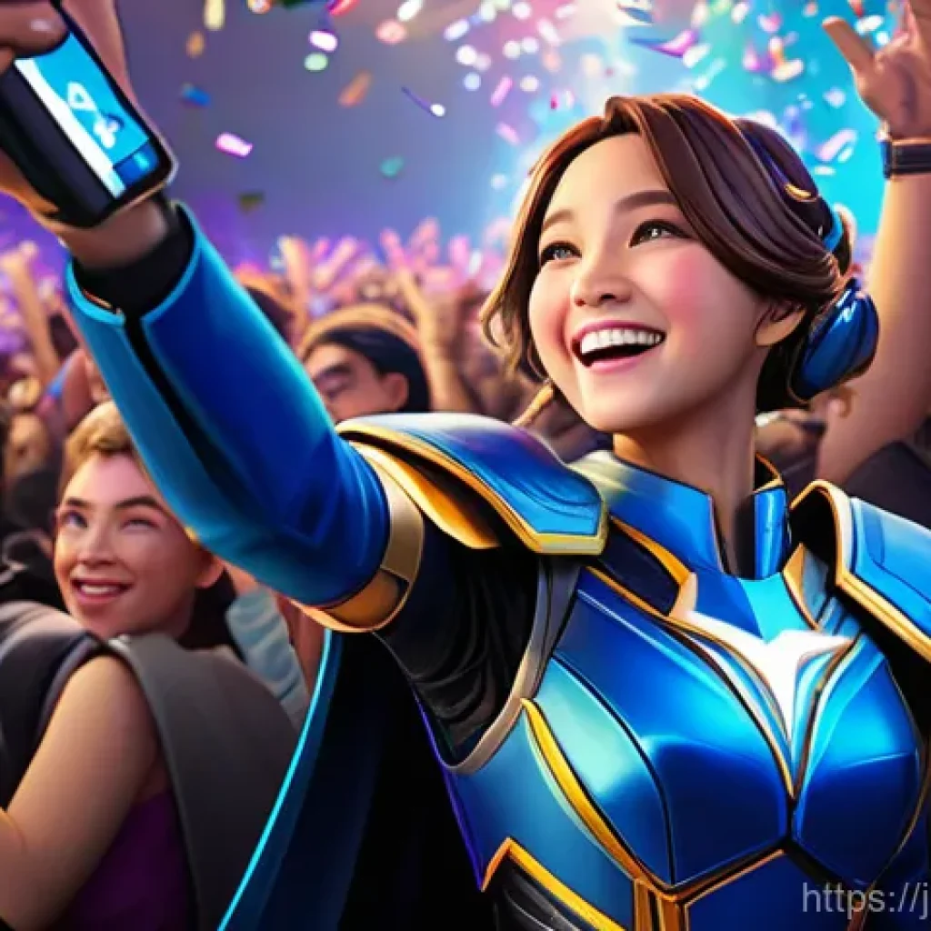 승리의여신 니케 팬덤 트렌드 분석 - **New Character Reveal: Fan Frenzy**
A vibrant, dynamic illustration depicting a bustling gaming...