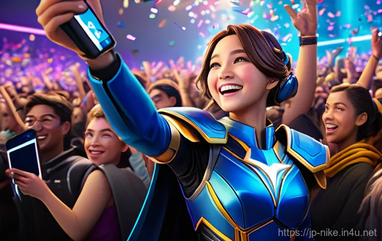 승리의여신 니케 팬덤 트렌드 분석 - **New Character Reveal: Fan Frenzy**
    A vibrant, dynamic illustration depicting a bustling gaming...