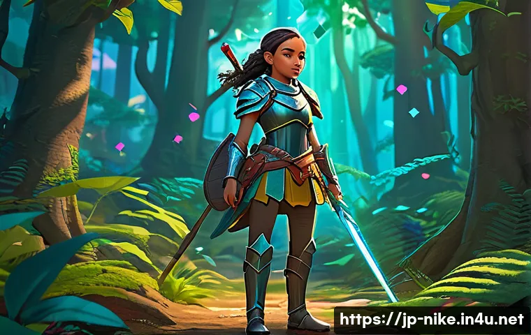승리의여신 니케 최고 레벨 달성 조건 - A vibrant fantasy RPG scene featuring a young female warrior in stylish armor, actively completing d...