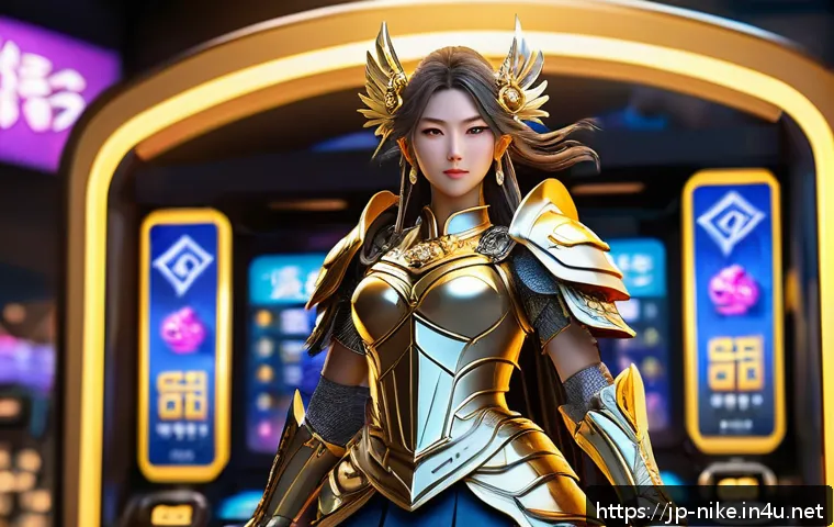승리의여신 니케 가챠 시스템 이해하기 - A vibrant fantasy game scene featuring a confident female warrior character from "Goddess of Victory...