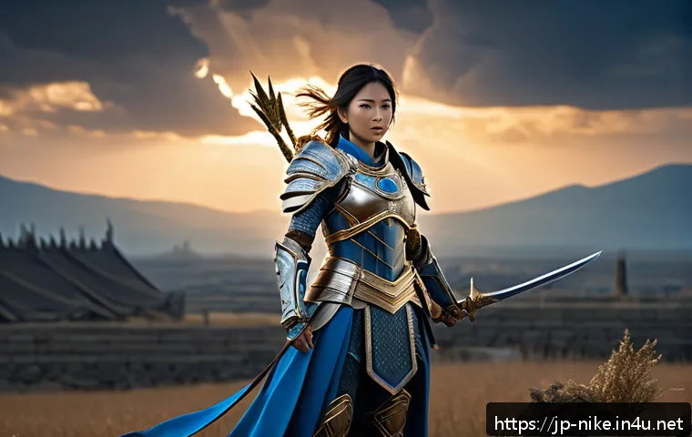 승리의여신 니케 프리미엄 패키지 혜택 - A powerful female warrior character wearing a unique, intricately designed premium skin with elegant...