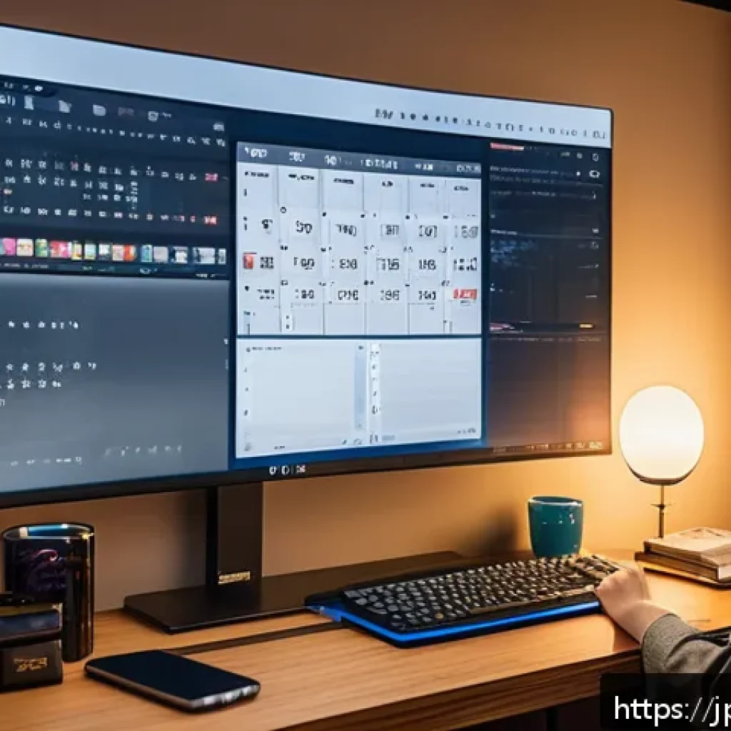 승리의여신 니케 공략집 PDF 다운로드 - A focused scene of a Japanese gamer’s cozy room with a modern PC and smartphone displaying a detaile...