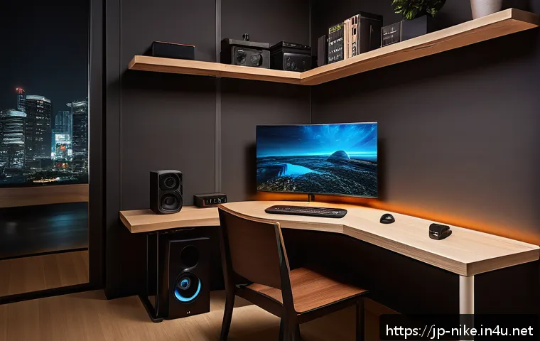 승리의여신 니케 스트리밍 최적화 - A cozy modern Japanese-style room focused on a high-tech gaming setup featuring a sleek Wi-Fi 6 rout...